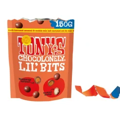 8x Tony's Chocolonely Lil'Bits Melk Karamel Zeezout Biscuit 150 gr