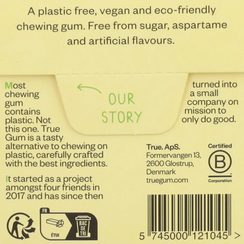 3x True Gum Lemon Sugarfree 21 gr