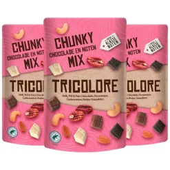 3x Verse Klassenoten Chunky Chocolade en Noten Mix Tricolore 150 gr