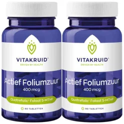 2x Vitakruid Foliumzuur 400 Mcg 90 tabletten