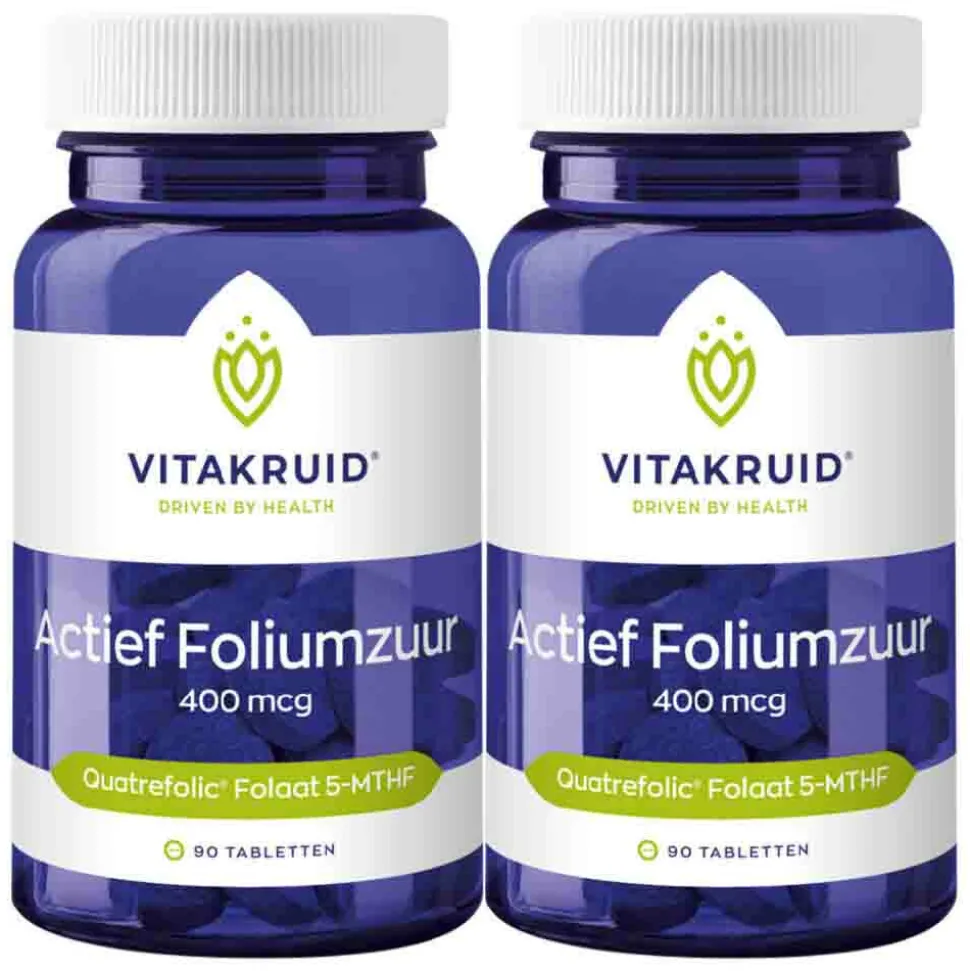 2x Vitakruid Foliumzuur 400 Mcg 90 tabletten