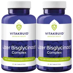 2x Vitakruid Ijzer Bisglycinaat 90 tabletten