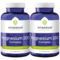 2x Vitakruid Magnesium 200 Complex 90 tabletten
