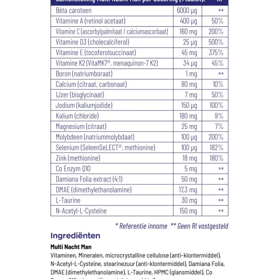 2x Vitakruid Multi Dag Nacht Man 60 tabletten