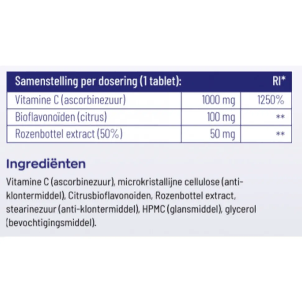 2x Vitakruid Vitamine C 1000 mg 100 tabletten