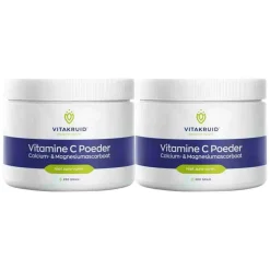 2x Vitakruid Vitamine C Poeder Calcium- & Magnesiumascorbaat 260 gr