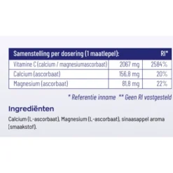 2x Vitakruid Vitamine C Poeder Calcium- & Magnesiumascorbaat 260 gr