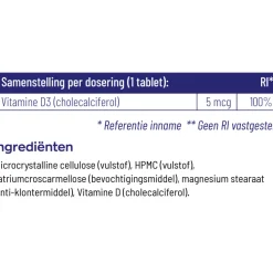 2x Vitakruid Vitamine D3 - 5 mcg 250 tabletten
