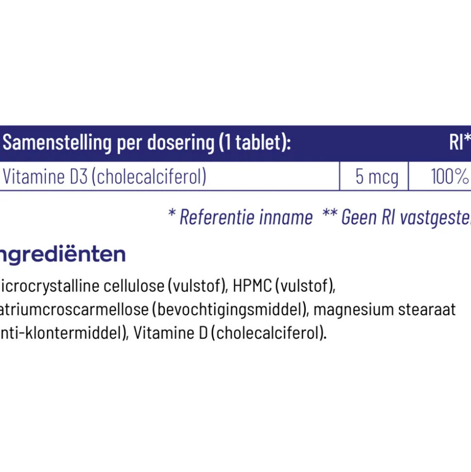 2x Vitakruid Vitamine D3 - 5 mcg 250 tabletten