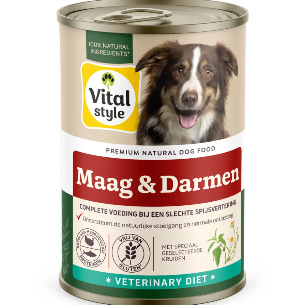 6x Vitalstyle Hondenvoer Blik Maag & Darm 400 gr