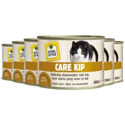 6x Vitalstyle Kattenvoer Nat Blik Care Kip 200 gr
