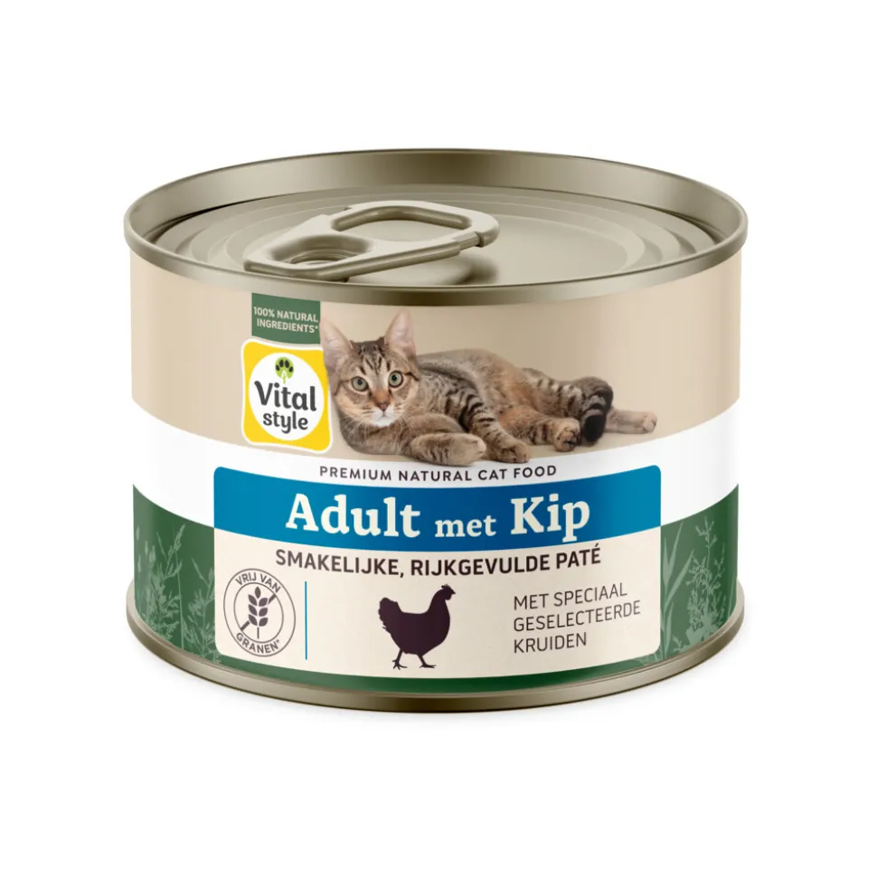 6x Vitalstyle Kattenvoer Nat Blik Care Kip 200 gr
