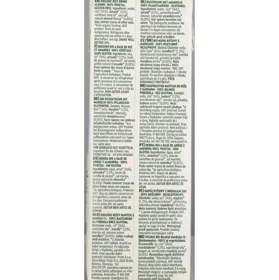 10x Vitariz Rice Drink Amandel 1 liter