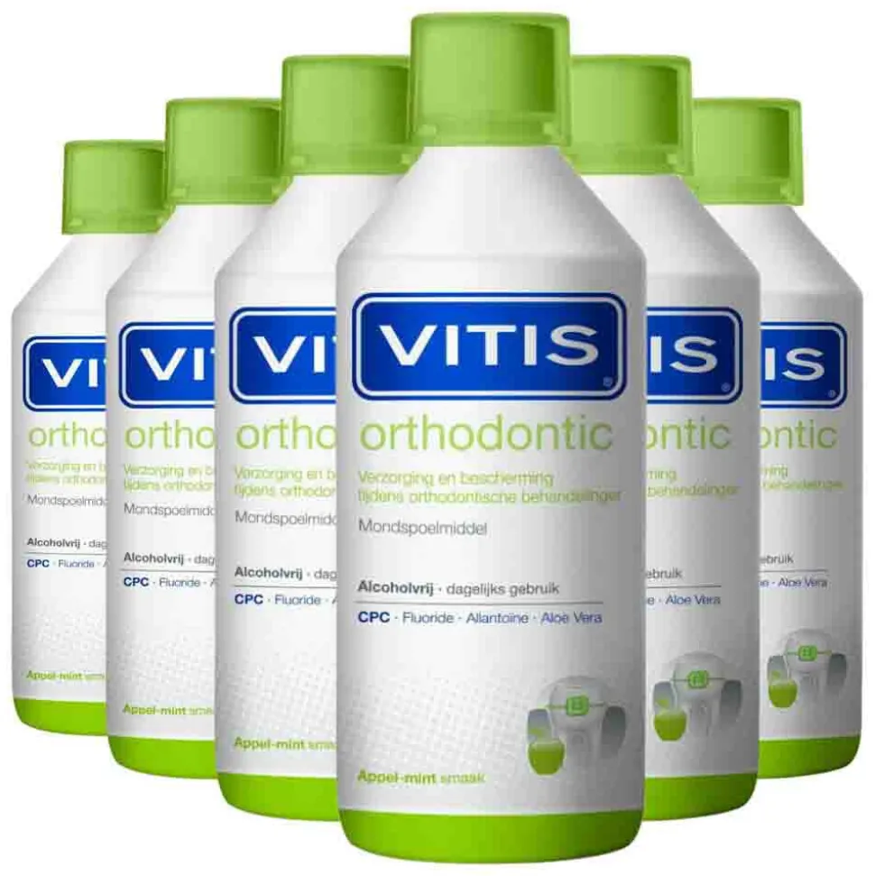 6x Vitis Mondwater Orthodontic 500 ml