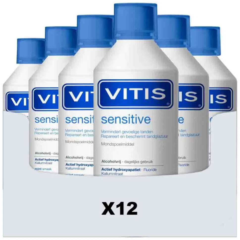 12x Vitis Mondwater Sensitive 500 ml