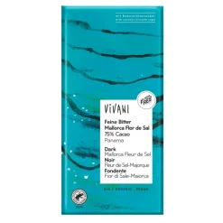 6x Vivani Chocoladereep Puur Zeezout 80 gr