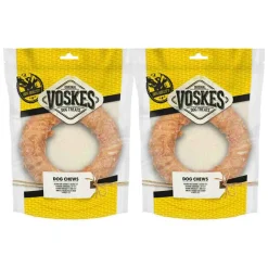 2x Voskes Kauwring Runderhuid met Kip 19 cm