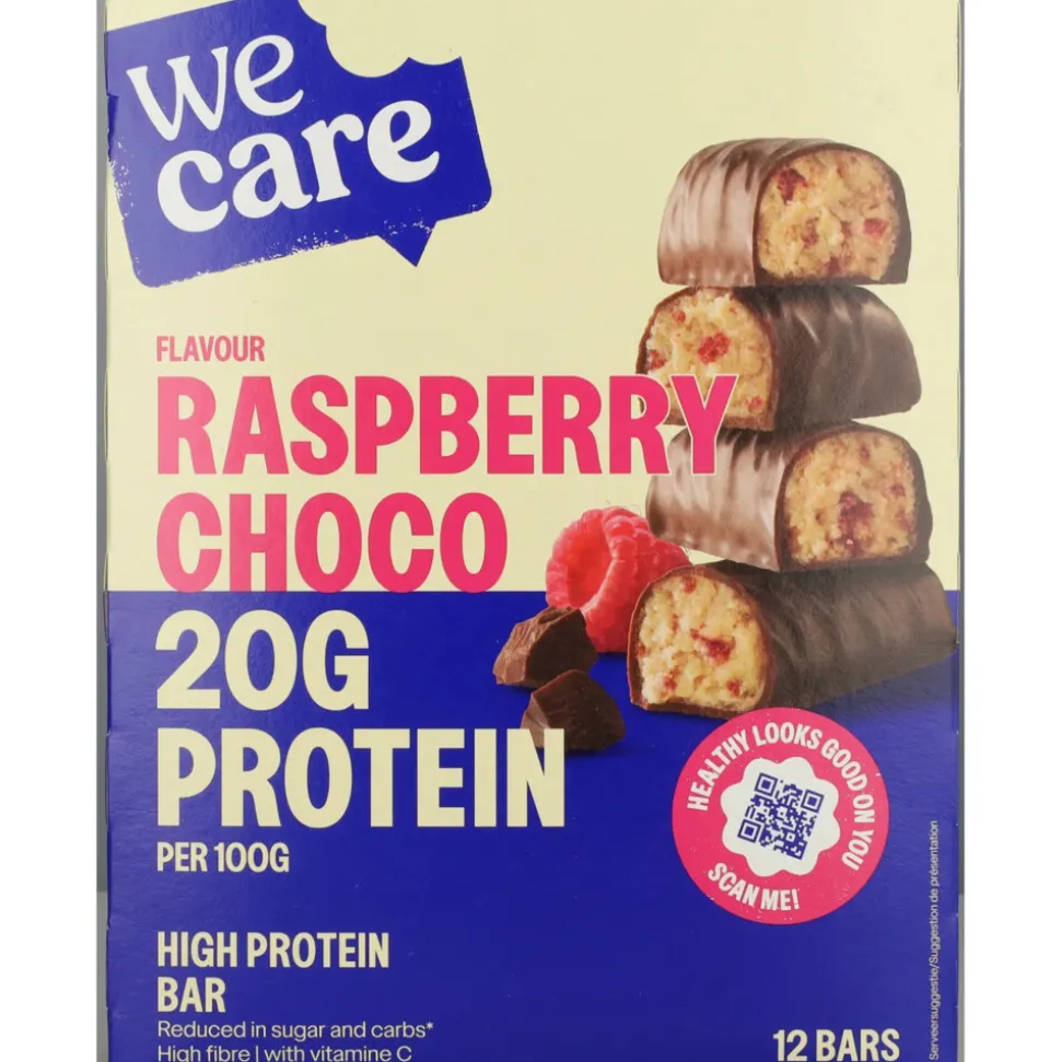 3x WeCare High protein Bars Choco Raspberry 372 gr