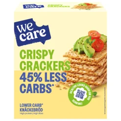 3x WeCare Lower Carb Crackers Crispy 100 gr