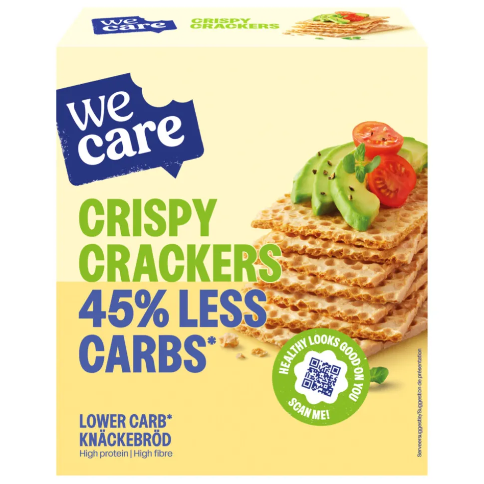 3x WeCare Lower Carb Crackers Crispy 100 gr