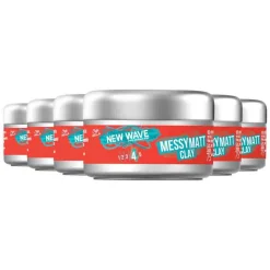 6x Wella New Wave Ultra Effect Go Matt Clay 75 ml