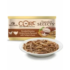 24x Wellness Core Kattenvoer Signature Selects Shredded Kip - Kalkoen 79 gr