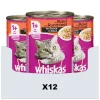 12x Whiskas Blik Adult Brokjes in Saus Rund 400 gr