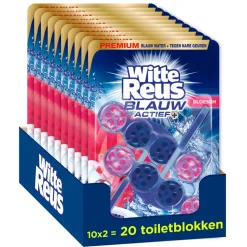 10x Witte Reus Toiletblok Blauw Actief Bloesem 2 stuks