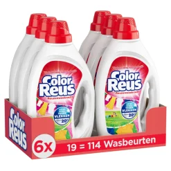 6x Witte Reus Wasmiddel Color Reus Gel 19 Wasbeurten 855 ml