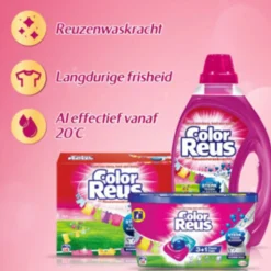 8x Witte Reus Wasmiddel Color Reus 3+1 Power Caps 14 stuks