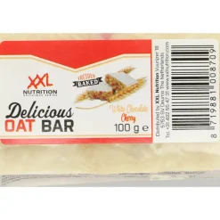12x XXL Nutrition Delicious Oat Bar Witte Chocolade Kers 100 gr