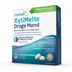 2x Xylimelts voor Droge Mond Milde Munt 40 stuks