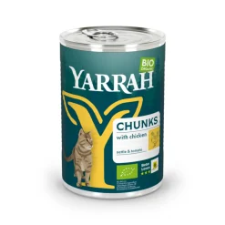 12x Yarrah Bio Kattenvoer Chunks Kip 405 gr
