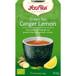 3x Yogi tea Green Tea Ginger Lemon Biologisch 17 stuks