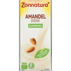 3x Zonnatura Amandel Drink Ongezoet Biologisch 1000 ml