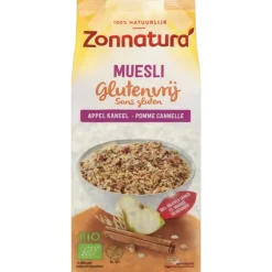 3x Zonnatura Muesli Appel Kaneel Glutenvrij 375 gr