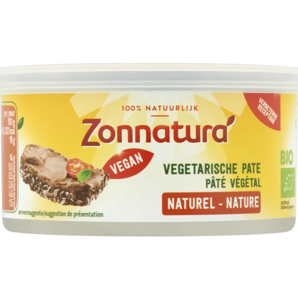 3x Zonnatura Vegetarische Pate Naturel Biologisch 125 gr