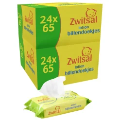 2x Zwitsal Billendoekjes Lotion Voordeelverpakking 24x65= 1560 stuks