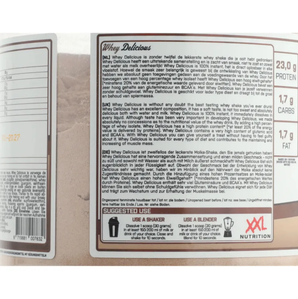 XXL Nutrition Whey Delicious Chocolade 450 gr