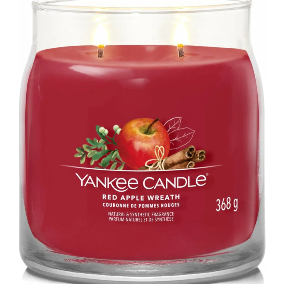 Yankee Candle Geurkaars Medium Jar Red Apple Wreath 368 gr
