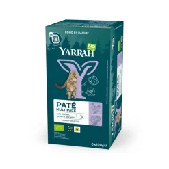 Yarrah Bio Kattenvoer Multipack Paté Graanvrij Kip & Kalkoen 8 x 100 gr