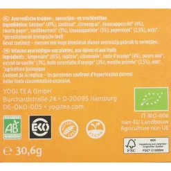 Yogi tea Biologisch Ginger Orange Vanilla 17 stuks