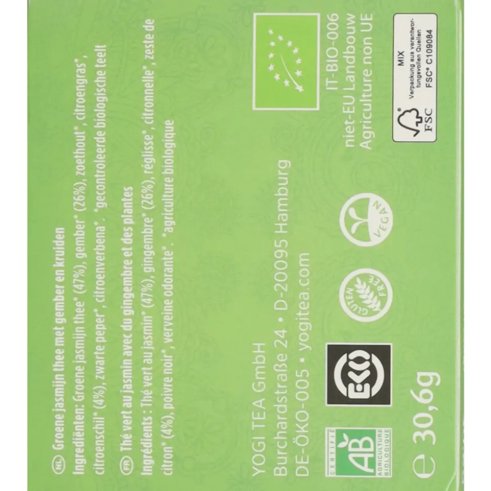 Yogi tea Green Jasmine Biologisch 17 stuks