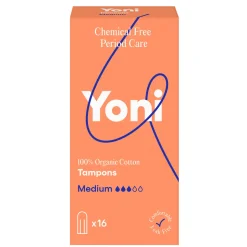 Yoni Biologisch Katoenen Tampons Medium 16 stuks