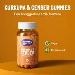 Yummygums Kurkuma Gember Gummies 60 stuks