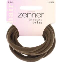 Zenner Haarelastiek Roll-up XXS Bruin 8 stuks