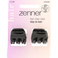 Zenner Haarklemmen Stay in Hair Zwart 2 stuks