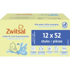 Zwitsal Water & Care Babydoekjes met Zwitsalgeur 12x52 = 624 stuks